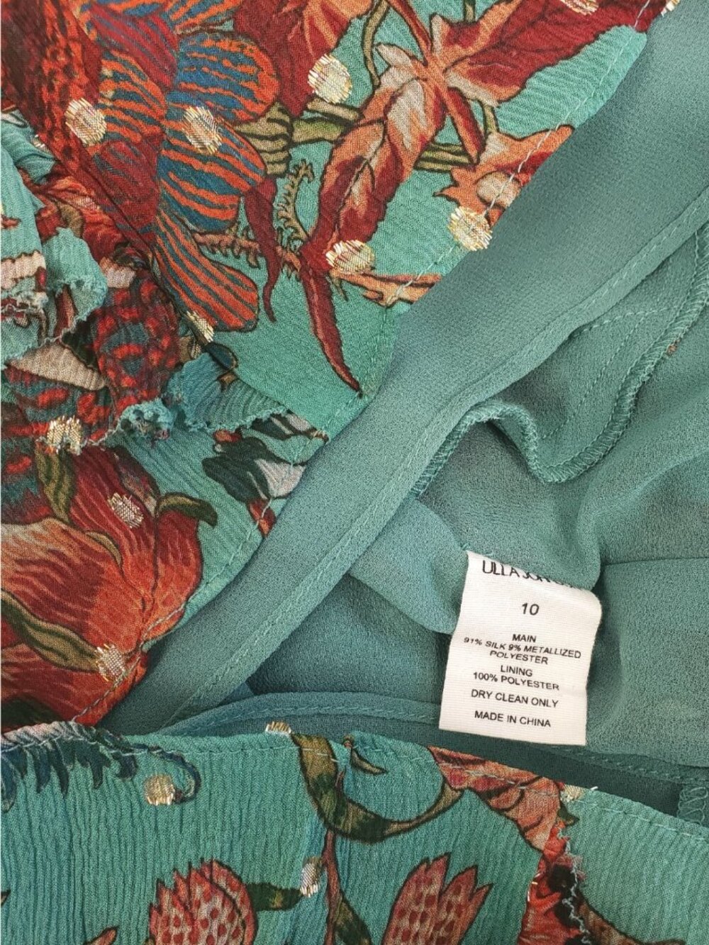 Ulla Johnson Adrienne Women's Floral Silk Blend Midi Dress Garden Bloom Size 10 - Picture 5 of 6